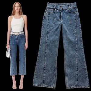 Iro‎ Paris Hanifi Cropped Cut Out 100% Cotton Jeans Women Size 26 #170